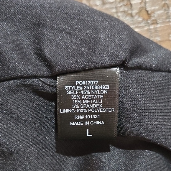 NWT Large Fitted Bodycon Midnight Glitter Dress Party Cocktail Stretchy Holiday - Picture 7 of 8